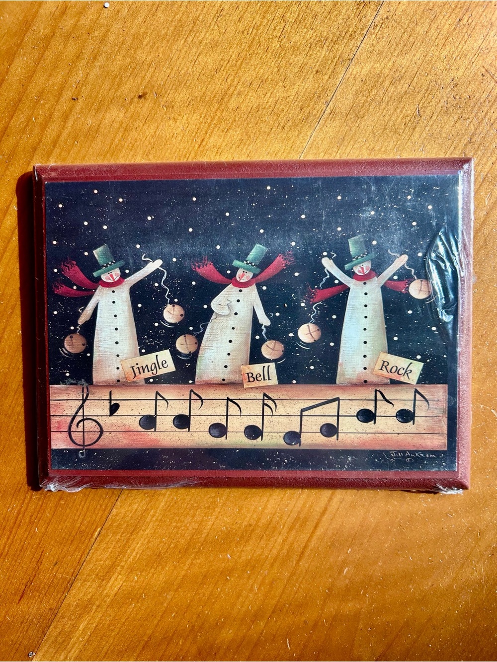 Holiday Snowman ☃️☃️☃️ " Jingle - Bell - Rock Decorative Wall Plaque